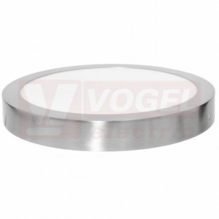 Svítidlo LED přisazené  18W (LED-CSL-18W/41/CHR) kruh chromový, 90x LED SMD2835, 1550lm, 4100K bílá, IP20, vyzař.úhel 140°, živ. 30 000h., pr.22,5cm, výška 3cm