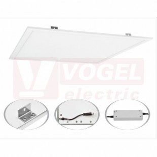 Svítidlo LED panel  40W (LED-GPL44-40/BI/EU) 4200lm, 4000K, úhel vyzař.140°, IP20, materiál hliník/plast, živ. 30 000h., rozměr 59,5x59,5x0,9cm