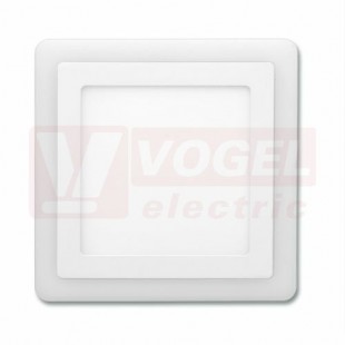 Svítidlo LED přisazené  12W+4W (LED-DUO-S12W) dvoubarevný čtverec, 900+100lm, 2700/4000K, vyzař.úhel 140°, živ. 30 000h., IP20, plast/hliník, rozměr 19,5x19,5x 2,5cm