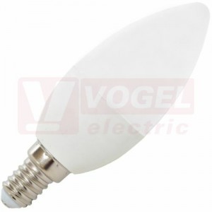 Žárovka LED E14 230VAC  7W mini svíčka (LED7W-SV/E14/2700) 12x LED SMD2835, 590lm, 2700K teplá bílá, vyzař.úhel 210°, živ. 30 000h., rozměr 10,3x pr.3,7cm