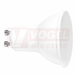 Žárovka LED GU10 230VAC   5W (LED5W-GU10/2700) 12x LED SMD2835, 470lm, 2700K teplá bílá, úhel vyzař. 120°, živ. 50 000h., barva šedá, rozměr 5,6 x pr.5cm