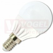 Žárovka LED E14 230VAC   5W mini globe (LED5W-G45/E14/4100) 15x LED SMD2835, 440lm, 4100K bílá, úhel vyzař. 230°, živ. 30 000h., rozměr 8,8x pr.4,5cm