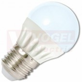 Žárovka LED E27 230VAC   5W mini globe (LED5W-G45/E27/4100) 15x LED SMD2835, 440lm, 4100K bílá, úhel vyzař. 230°, živ. 30 000h., rozměr 8,3x pr.4,5cm