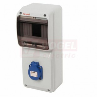 Rozvodnice zásuvková  6M IP54 (ZSF10000000.V /3957) pouze vydrátovaná, zás. 1x230V/16A/3p, všh 305x125x107mm