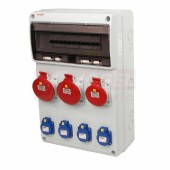 Zásuvková skříň ZSF40102000.0 /3952 IP44 jištěná 6kA bez chrániče, zás. 4x230V/16A/3p, 1x400V/16A/5p, 2x400V/32A/5p, rozměry 500x330x150mm (jistič 2xB16/1, 1xB16/3, 2xB32/3)