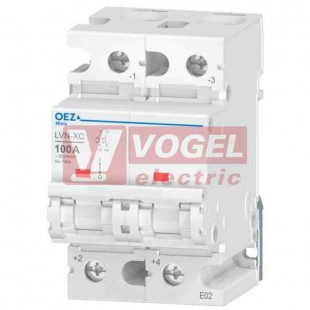 Jistič 2P/DC 100A C LVN-XC-100C-2 Ue DC 220/440V, 10kA,  šířka 2x1,5M (EN60947-2) (46835)