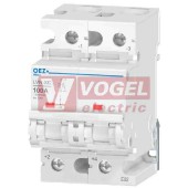 Jistič 2P/DC 100A C LVN-XC-100C-2 Ue DC 220/440V, 10kA,  šířka 2x1,5M (EN60947-2) (46835)