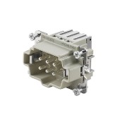 Konektor   6pin V 16A/500V HDC HE 6 MQT, technologie připojení vodiče SNAP-IN do 2,5mm2, šedá svorkovnice (2666910000)