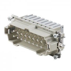 Konektor  16pin V 16A/500V HDC HE 16 MQT, technologie připojení vodiče SNAP-IN do 2,5mm2, šedá svorkovnice (2666970000)