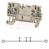 A2C  1,5 DL svorka řadová, PUSH-IN, 1,5mm2, tmavě béžová, 1/1, 500V/17,5A, š=3,5mm (2674590000) DL = Direct Labeling - svorka je osazená štítky pro přímý popis