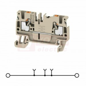 A2C  2,5 DL svorka řadová, PUSH-IN 2,5mm2, béžová, 1/1, š=5,1mm, 800V/24A (2674690000) DL = Direct Labeling - svorka je osazená štítky pro přímý popis