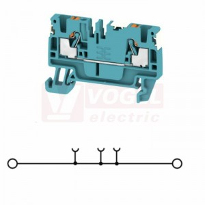 A2C  2,5 DL BL svorka řadová, PUSH-IN 2,5mm2, sv.modrá, 1/1, š=5,1mm, 800V/24A (2674700000) DL = Direct Labeling - svorka je osazená štítky pro přímý popis