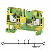 A2C  4 PE DL svorka řadová, PUSH-IN 4mm2, PE zeleno/žlutá 1/1, š=6,1mm (2674800000) DL = Direct Labeling - svorka je osazená štítky pro přímý popis