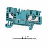 A3C  4 DL BL svorka řadová průchozí, PUSH-IN 4mm2, sv.modrá, 1/2, š=6,1mm, 32A/800V, upevnění na DIN lištu TS35 (2674820000) DL = Direct Labeling - svorka je osazená štítky pro přímý popis