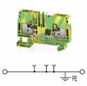 A2C  6 PE DL svorka řadová, PUSH-IN 6mm2, PE zeleno/žlutá 1/1, š=8,1mm (2674890000) DL = Direct Labeling - svorka je osazená štítky pro přímý popis