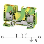 A2C 10 PE DL svorka řadová PUSH-IN 10mm2, PE zeleno/žlutá 1/1, š=10mm (2674960000) DL = Direct Labeling - svorka je osazená štítky pro přímý popis