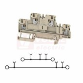 A2T 1,5 DL svorka řadová, dvoupatrová PUSH-IN 1,5mm2, béžová, š=3,5mm, 500V, upevnění na DIN lištu TS35 (2675060000) DL = Direct Labeling - svorka je osazená štítky pro přímý popis