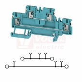 A2T 1,5 DL BL svorka řadová, dvoupatrová PUSH-IN 1,5mm2, modrá, š=3,5mm, 500V, upevnění na DIN lištu TS35 (2675070000) DL = Direct Labeling - svorka je osazená štítky pro přímý popis