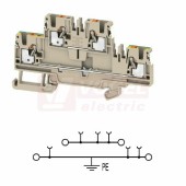 A2T 2,5 FT-PE DL svorka řadová dvoupatrová, průchozí, PUSH-IN 2,5mm2, 24A/800V, š=5,1mm, upevnění na DIN lištu TS35 (2675130000) DL = Direct Labeling - svorka je osazená štítky pro přímý popis