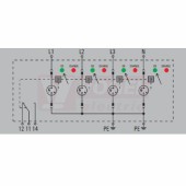 VPU AC I 4 275/25 LCF S přepěťová ochrana typ 1+2 (L1-L2-L3-N/2xPE), I imp 25kA (10/350µs), Uc 275V, bez dálk.signalizace (2726780000)