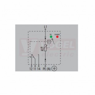 VPU AC II US 1 277/50 přepěťová ochrana typ 1+2 (L1/PE(N)), I imp 20kA/50kA (8/20µs), Uc 277V, bez dálk.signalizace (2730570000)