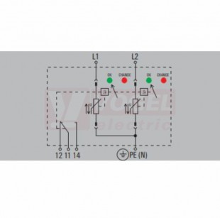 VPU AC II US 2 277/50 přepěťová ochrana typ 1+2 (L1-L2/PE(N)), I imp 20kA/50kA (8/20µs), Uc 277V, bez dálk.signalizace (2730630000)
