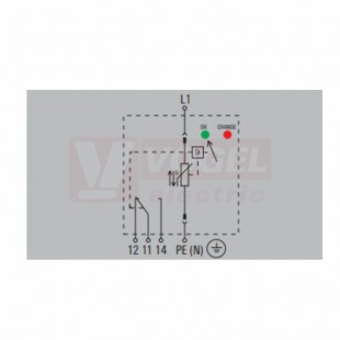 VPU AC II US 1 60/50 přepěťová ochrana typ 1+2 (L1/PE(N)), I imp 20kA/50kA (8/20µs), Uc 60V, bez dálk.signalizace (2736210000)