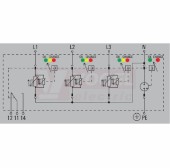 VPU AC II US 3+1 R 240/50 Y přepěťová ochrana typ 1+2 (L1-L2-L3-N/PE), I imp 20kA/65kA (8/20µs), Uc 305V, s dálk.signalizací (2736440000)