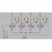 VPU AC II US 4 R 240/50 Y přepěťová ochrana typ 1+2 (L1-L2-L3-N/PE), I imp 20kA/50kA (8/20µs), Uc 305V, s dálk.signalizací (2736490000)