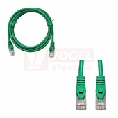 Kabel propojovací Cat.6 stíněný S/FTP, 2xRJ-45 přímý, délka  0,5m, barva zelená, PVC plášť (H6GLU00K5U)