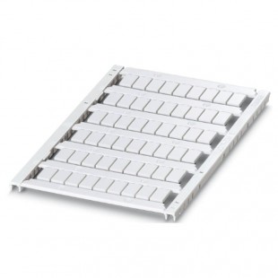 UCT5-TM 6 štítek pro značení svorek, bez potisku, bílé, montáž aretací, š 6,5mm, popis.pole 10x6mm, 1 karta 54 štítků, 1 balení 10 karet (0828752)