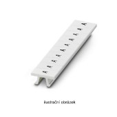 ZB 6,LGS:GROSSBUCHSTABEN B označovací štítky, potisk  "B" horiz., bílé, montáž nacvaknutím, š 6,2mm, popis.pole 6,15x10,5mm (1 balení = 10 pásků) (1051058:B)
