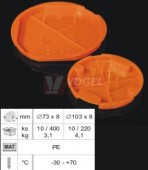 ZV 97_AB víčko zaslepovací pro krabice KO, KR 97, barva oranžová, průměr 103mm, hl. 8mm, PE