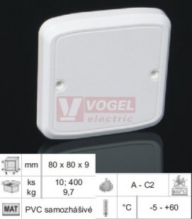 VLK 80/T_HB víčko pro krabice LK 80x16 T, LK 80x28 T, š/v/hl 81x81x11mm, (Tango), PVC