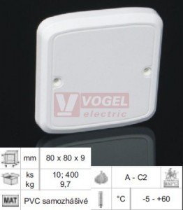 VLK 80/T_HB víčko pro krabice LK 80x16 T, LK 80x28 T, š/v/hl 81x81x11mm, (Tango), PVC