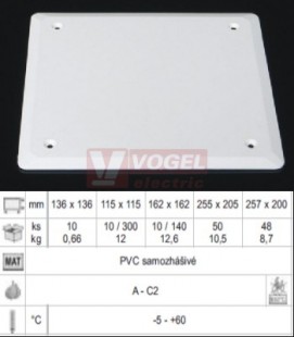 V 100 E_HB víčko ke krabici KO 100E, barva bílá, š/v 141x141mm, PVC