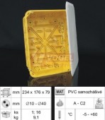 KT 250/L_NB krabice rozvodná s víčekem do dutých stěn, š/v/hl 234x176x79mm, možnost instlace nosné lišty TS35, IP30, PVC