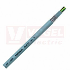 Ölflex 191 CY 18G   1,5 vícenormový stíněný kabel, šedý plášť z PVC, odolný vůči oleji, černé čísl.žíly se ze/žl, certifikace UL/CSA 600V (0011192)