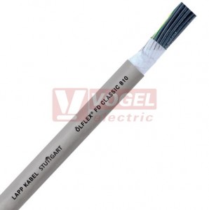 Ölflex Classic FD 810  3G  0,5 kabel vysoce flexibilní, šedý vnější plášť z PVC, do energetických řetězů, čísl.žíly se zl/žl (0026101)