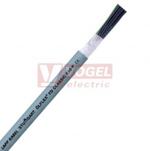 Ölflex Classic FD 810 P 300/500V  7G  2,5 kabel ovládací, vysoce flexibilní, do energet.řetězů, odolný proti olejům a mech.poškození, šedý vnější plášť z PUR, černé čísl.žíly se zl/žl (0026373)