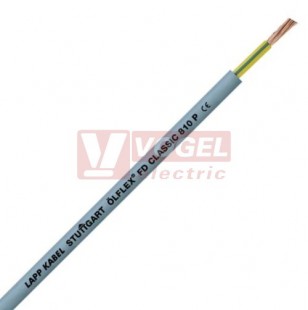 Ölflex Classic FD 810 P 300/500V  1G 10 kabel ovládací, vysoce flexibilní, do energet.řetězů, odolný proti olejům a mech.poškození, šedý vnější plášť z PUR, černé čísl.žíly se zl/žl (0029210)