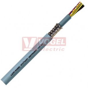 Unitronic 100 CY  5x0,14mm2 kabel stíněný datový robustní flexibilní, s barevným značením žil se ze/žl, plášť PVC šedý (34009)