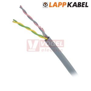 Unitronic LiYY (tp)  2x2x0,50mm2 kabel datový párový s barevným značením žil podle DIN 47100, plášť PVC šedý RAL7032 (35170)