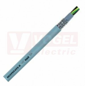Ölflex 140 CY 300/500V 18G   1,5 kabel stíněný, flexibilní PVC, šedý plášť, odolný vůči oleji, černé čísl. žíly se ze/žl (0035735)