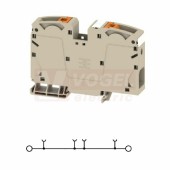 A2C 35 DL svorka řadová, PUSH-IN, 35mm2, tm.béžová, 1/1, š=16mm, 125A/1000V, upevnění na DIN lištu TS35 (2742060000) DL = Direct Labeling - svorka je osazená štítky pro přímý popis