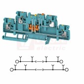 A2T 2,5 DT/DT BL svorka řadová, dvoupatrová, PUSH-IN 2,5mm2, modrá, 16A/400V, odpojovací, š=5,1mm, nacvakávací na DIN lištu TS35 (2744120000)