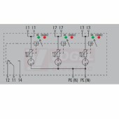 VPU AC I 3 R 275/25 LCF MB přepěťová ochrana typ 1+2 (2xL1-2xL2-2xL3/2xPE(N)), I imp 25kA (10/350µs), Uc 275V, s dálk.signalizací, monoblok (2774960000)