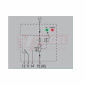 VPU AC II F 1 R 300/40 přepěťová ochrana typ 1+3 (L1/PE(N)), I imp 20kA/40kA (8/20µs), Uc 300V, s dálk.signalizací (2807390000)