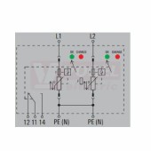 VPU AC II F 2 R 300/40 přepěťová ochrana typ 1+3 (L1-L2/PE(N)), I imp 20kA/40kA (8/20µs), Uc 300V, s dálk.signalizací (2807400000)