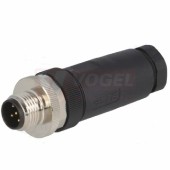 T4111002051-000 konektor M12/5pin/vidl/přímý, plast.tělo, A-kódování, šroubové připojení, pro montáž 0,14-0,75mm2, vývod Pg9 sevření 6-8mm - ALTERNATIVA ZA SAIS-5/9